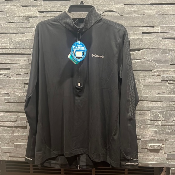 Columbia Half-Zip Long Sleeve Stretch w/reflective logo Active Top - Picture 4 of 6